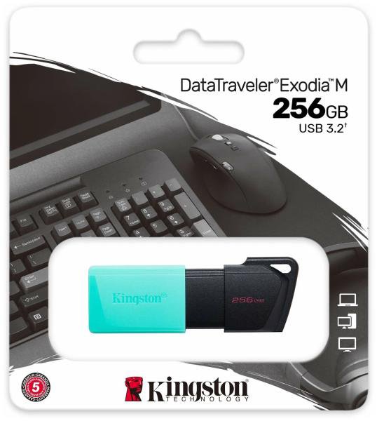 USB Флеш-накопитель Kingston DataTraveler Exodia M USB 3.2 256GB DTXM/256GB Бирюзовый