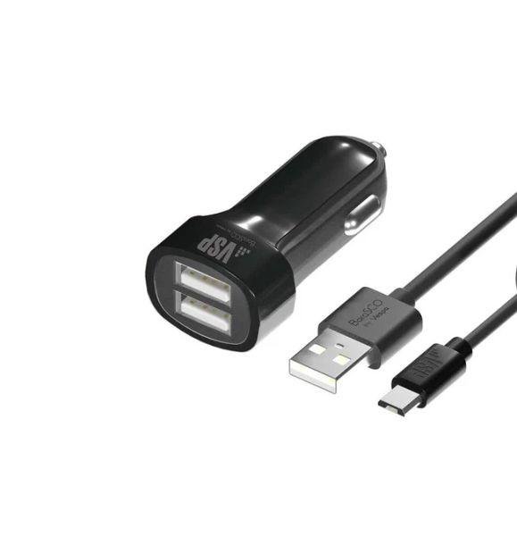 АЗУ BoraSco 2USB 1A + кабель USB - Micro USB (22031) Black