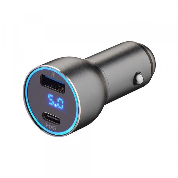 АЗУ Deppa USB/USB-C 3A 36W PD QC с дисплеем (11294) Black