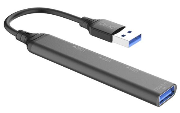 USB Разветвитель Pero MH01 4в1 Серый