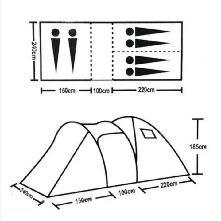 Палатка двухкомнатная 6 местная
