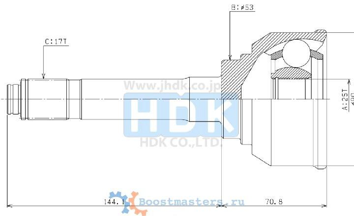 ШРУС наружный BIGHORN UBS69 25x53x17 HDK