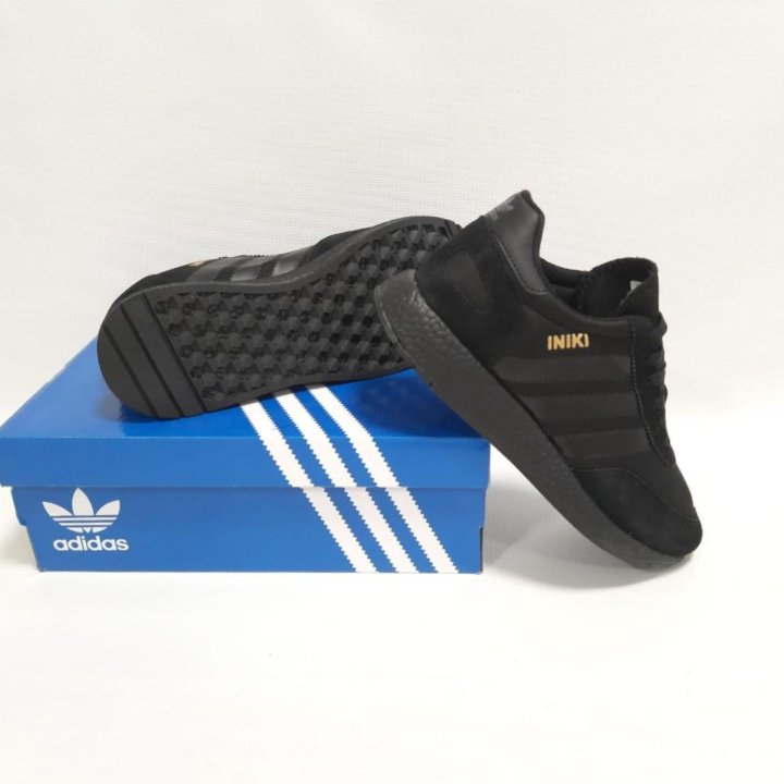 Кроссовки Adidas дышащие артикул 966 чёрный