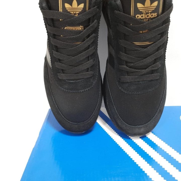 Кроссовки Adidas дышащие артикул 966 чёрный