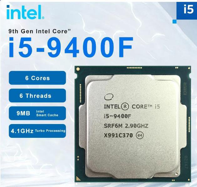 Intel Core i5-9400F 6 ядер 4.3GHZ, новый, 1151-V2