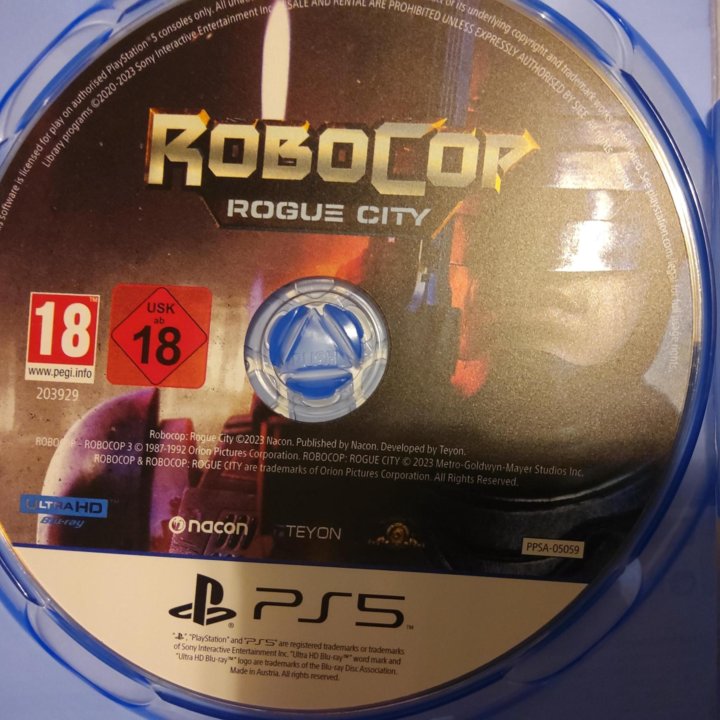 RoboCop: Rogue City, диск PS5