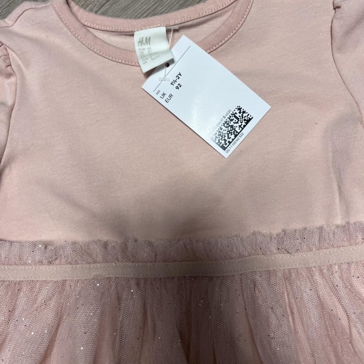 H&M новое с бирками платье 1,5-2 г 92 см хлопок