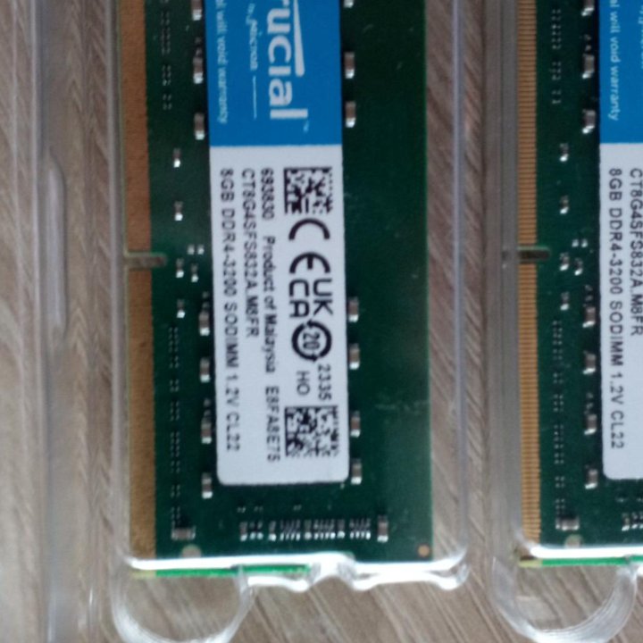 Оперативная память DDR4, 2 парные планки по 8 Гб