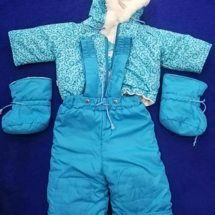Детская куртка с болоневым комбинезоном и чуни