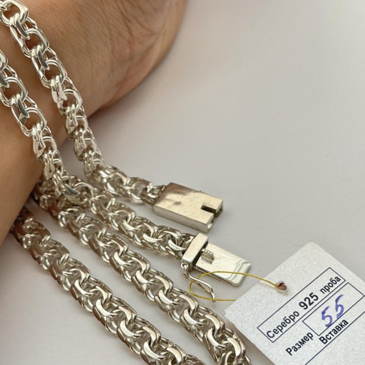 Новая! Серебряная цепочка бисмарк 49.00 гр 55см