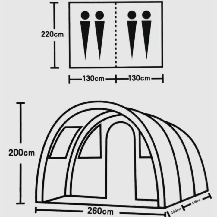 Палатка ангар 4 местная с тамбуром lanyu ly-1801