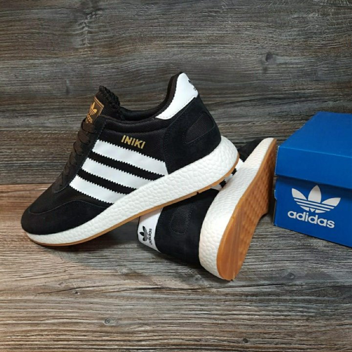 Кроссовки мужские Adidas артикул 966 чёрный белый