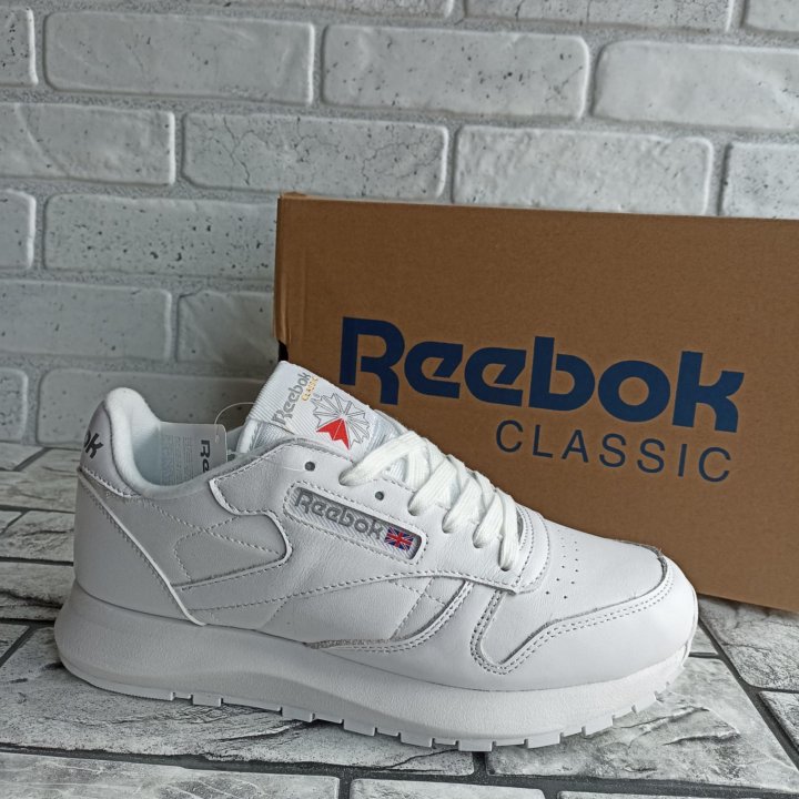 Кожаные белые кроссовки Reebok classic, р1