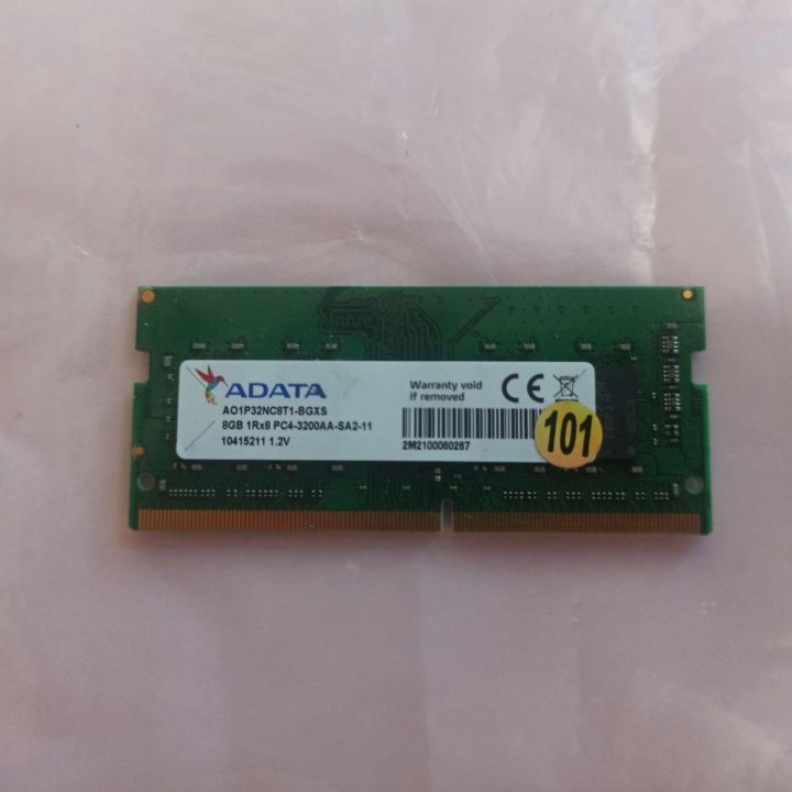 На ноутбук Adata 8Gb 3200 MHz 1Rx8 DDR4 PC4 sodimm