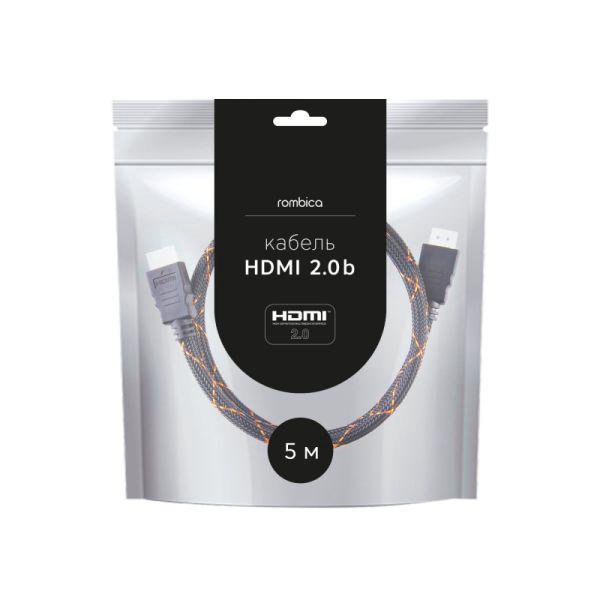 Кабель HDMI - HDMI 2.0 Rombica Digital ZX50B 5м (CB-ZX50B) Черный