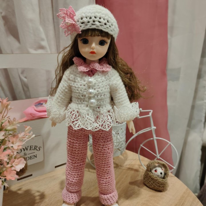 Кукла 30 см, шарнирная в дизайнерской одежде