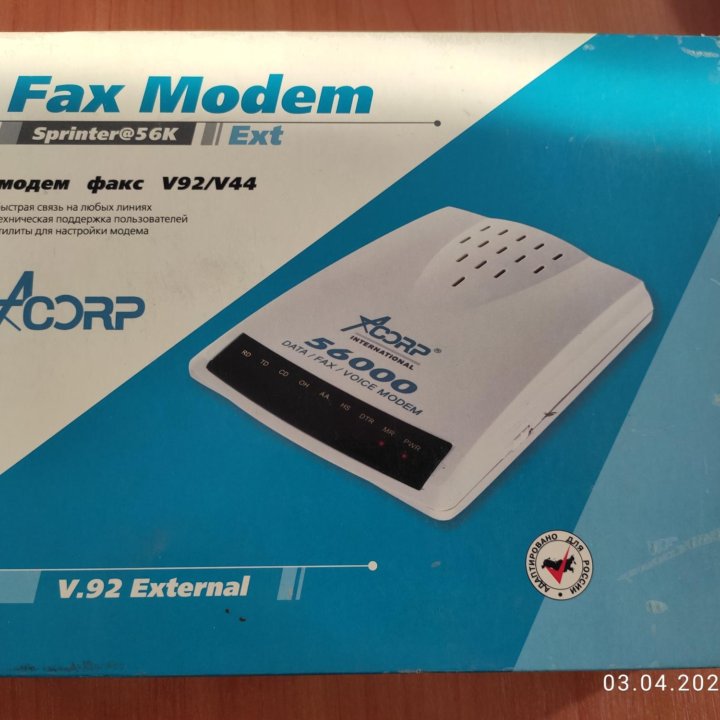 Fax modem Acorp v92 v44. Sprinter@56k