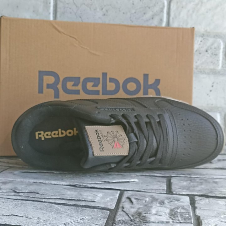 Кроссовки кожаные reebok classic ч/б 1