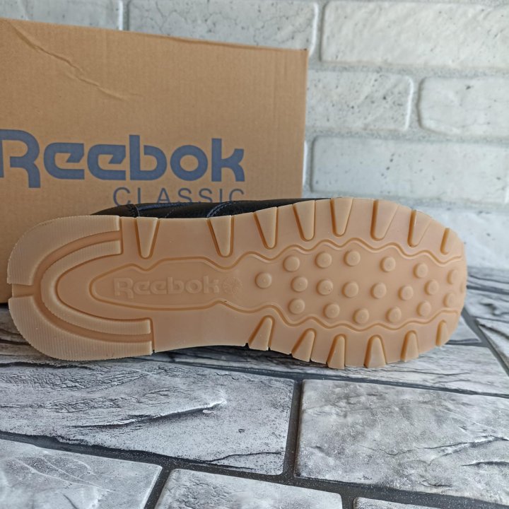 Кроссовки кожаные reebok classic ч/б 1