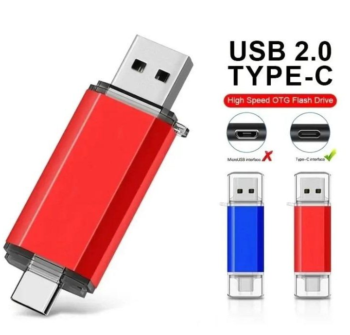 Флэшки USB2.0. KRY на 64Гб с переходником Tip C