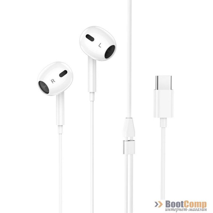 Гарнитура HOCO M1 Max crystal earphones for Type-C (белый)