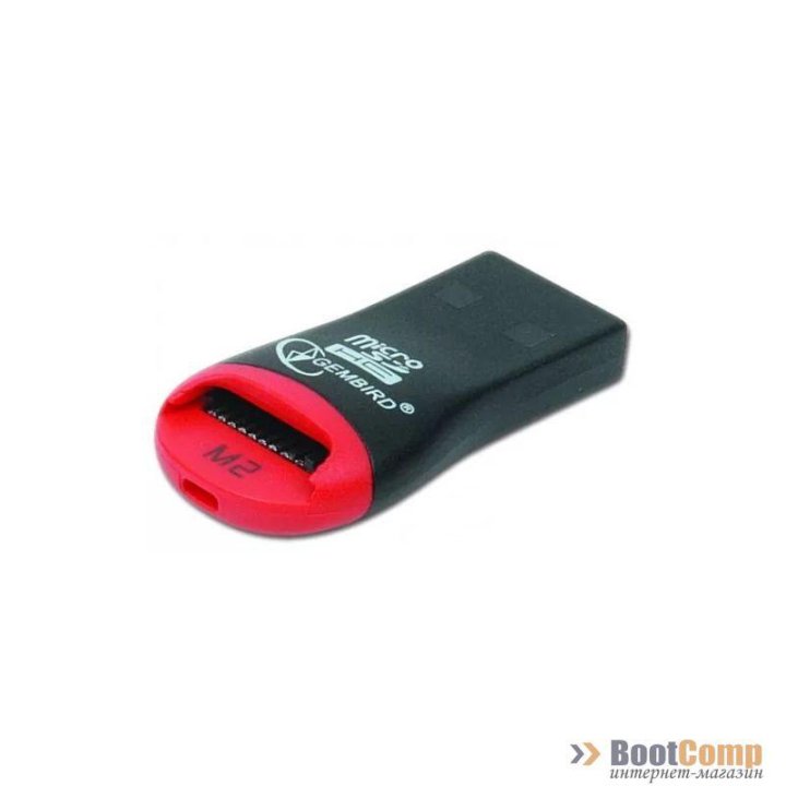 Карт-ридер для MicroSD Gembird FD2-MSD-1 черно-красный