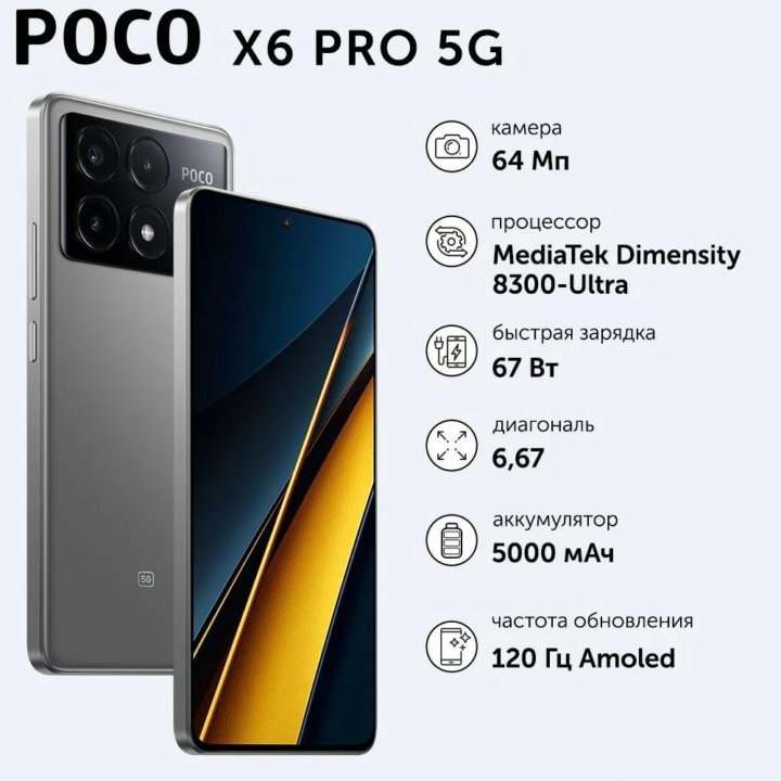 POCO X6 Pro 5G 12/256GB (Новый.Гарантия)