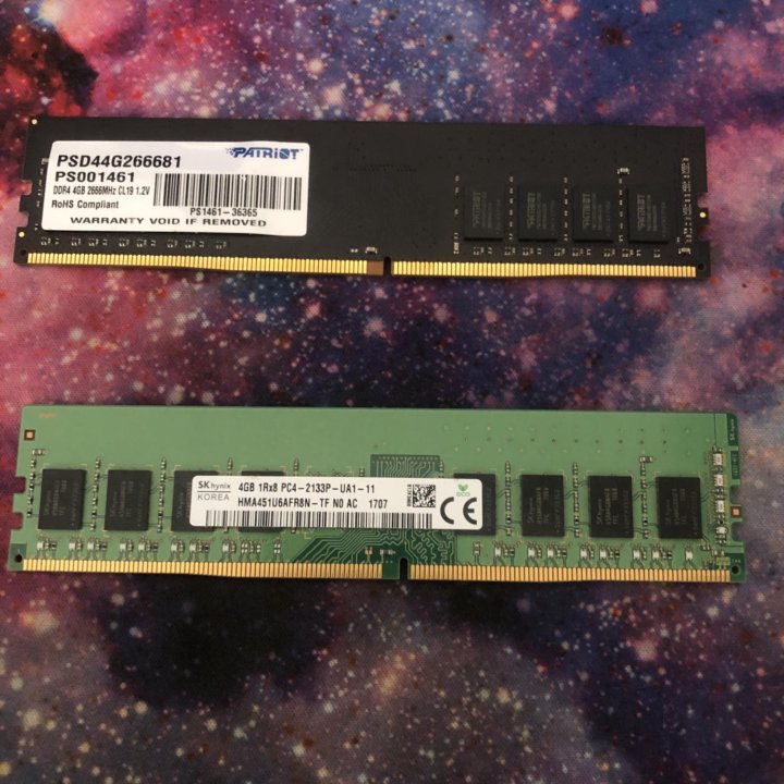 Оперативная память ddr4 2шт по 4 гб