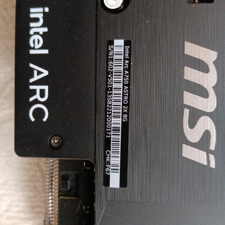 Видеокарта MSI Intel ARC A750 astro 2X 8G