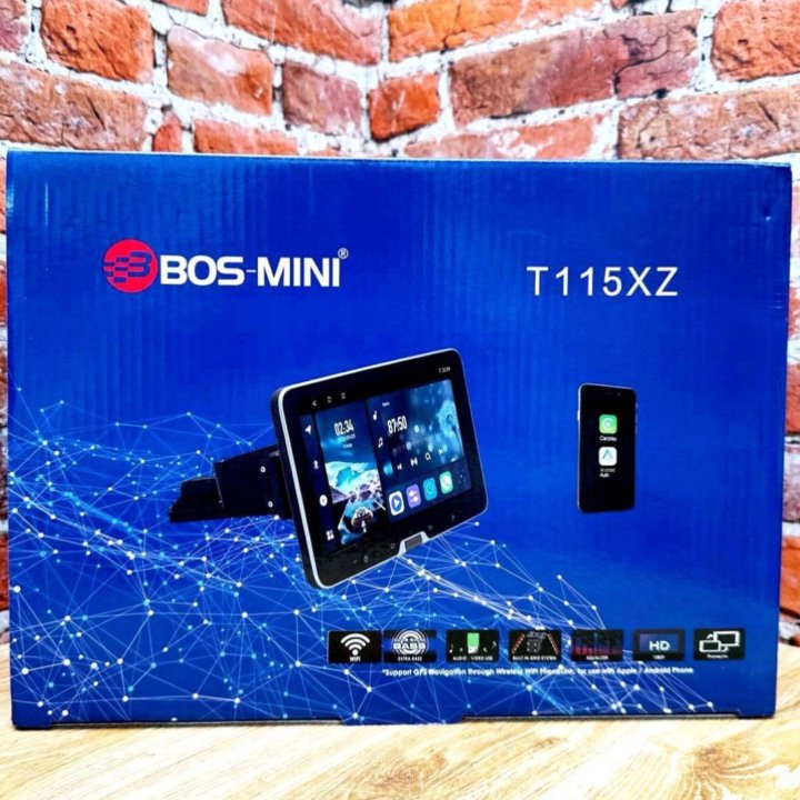 Магнитола BOS-mini T115XZ, 1DIN, 10