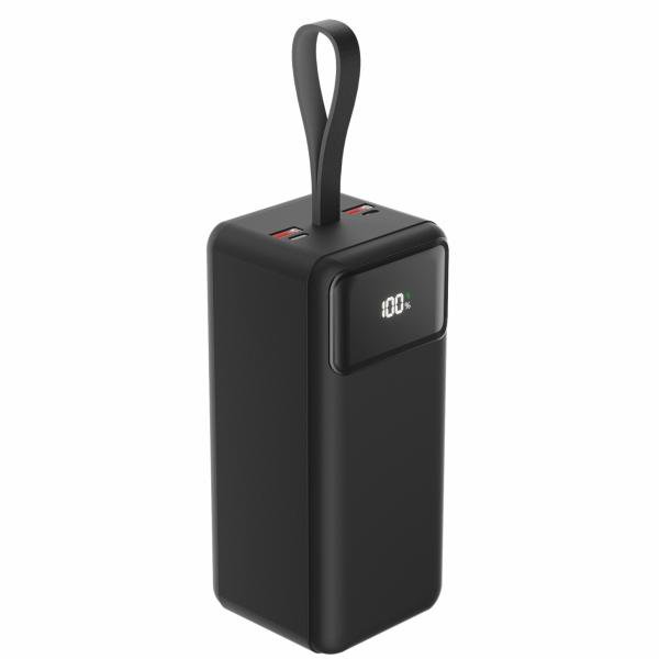 Внешний аккумулятор Olmio M-50 50000mAh 22.5W PD, QC, LCD, Черный