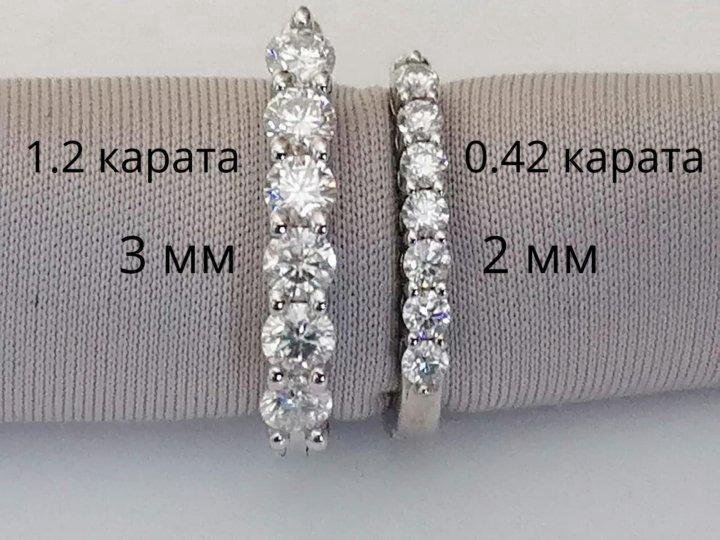 Серьги с бриллиантами (муассанитами) 2 карата