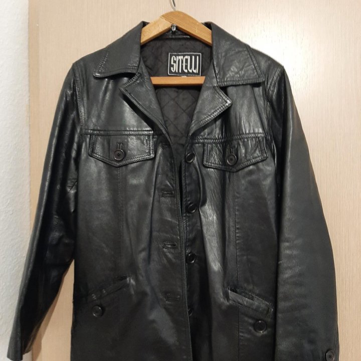 кожанка натуральная черная