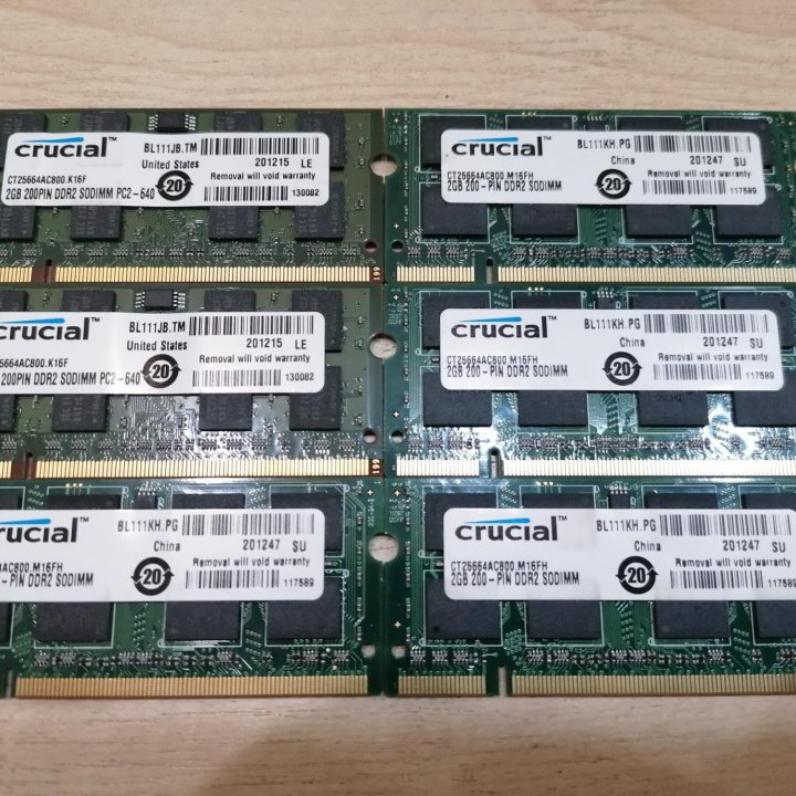 SO-Dimm Crucial 2GB DDR2 PC2-6400 800 MHz