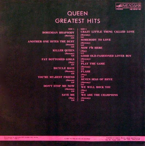 Виниловая пластинка группы Queen - Greatest hits