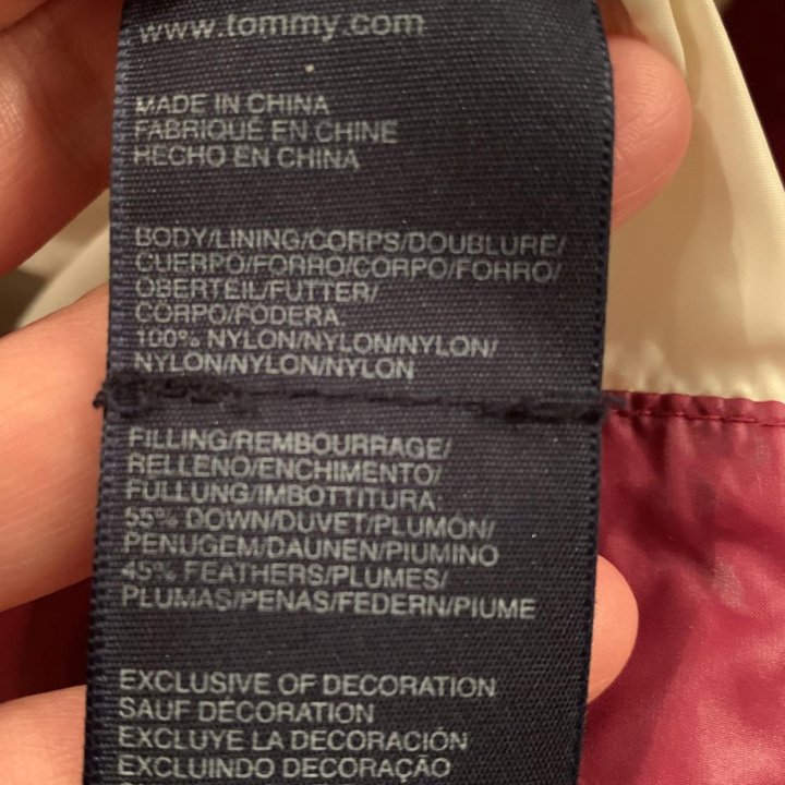 TOMMY HILFIGER пуховик оригинал L натур пух