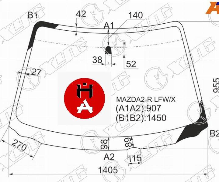 стекло лобовое Mazda Demio