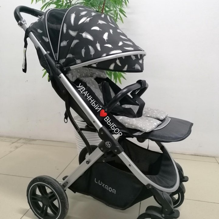 НОВАЯ коляска Luxmom 609 (Black перышки)