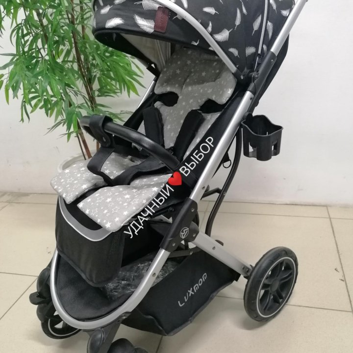 НОВАЯ коляска Luxmom 609 (Black перышки)