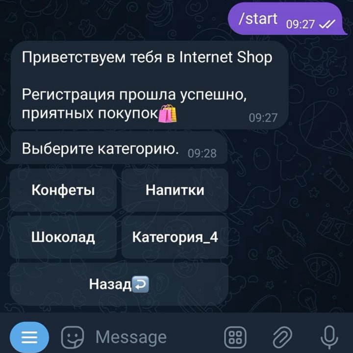 РАЗРАБОТКА БОТА ИНТЕРНЕТ-МАГАЗИНА В TELEGRAM