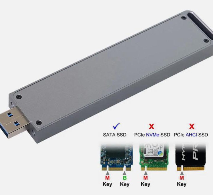 Конвертер-адаптер NVME M-Key M.2 NGFF SATA SSD USB