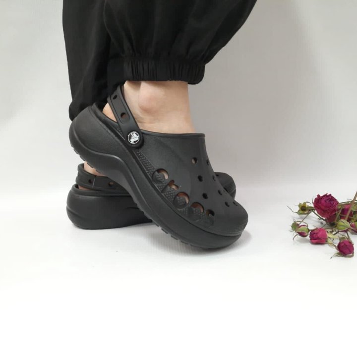 Crocs женские платформа артикул 208186 чёрный