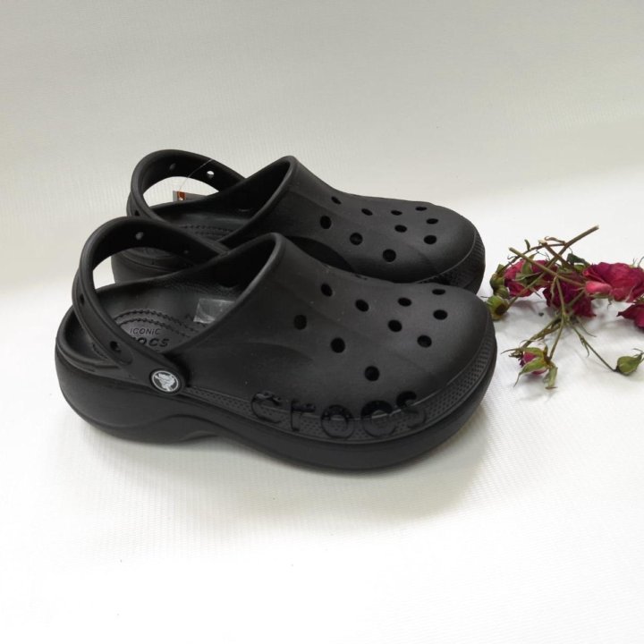 Crocs женские платформа артикул 208186 чёрный