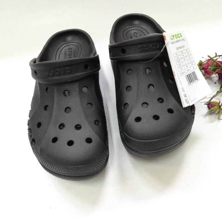 Crocs женские платформа артикул 208186 чёрный