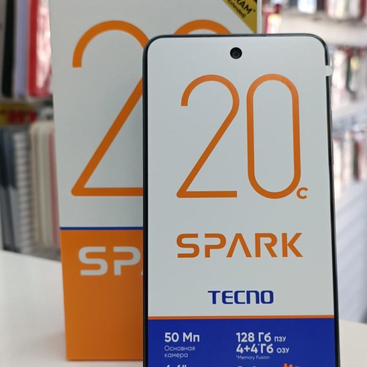 Смартфон Tecno Spark 20c 4/128GB Black