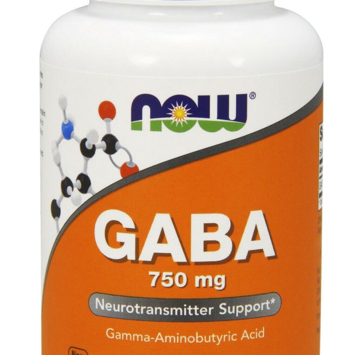 NOW GABA 750 мг 100 капсул