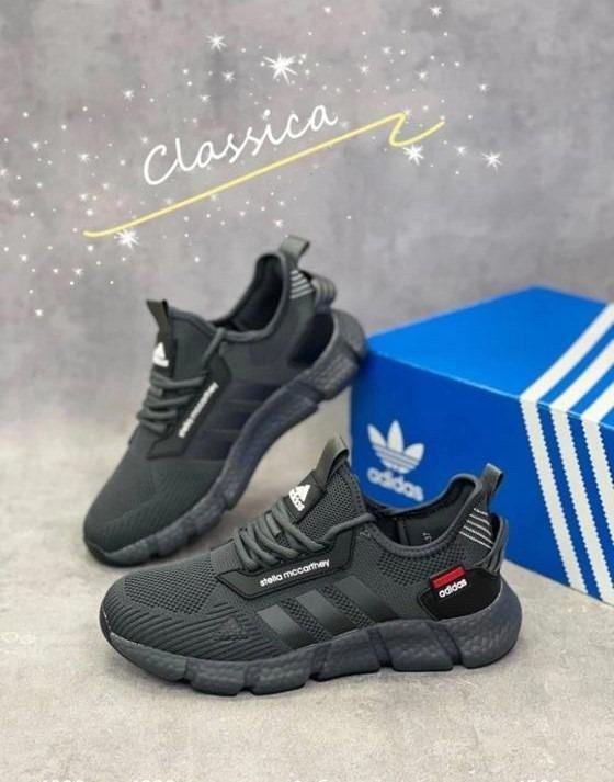 Кроссовки летние женские Adidas черные сетка