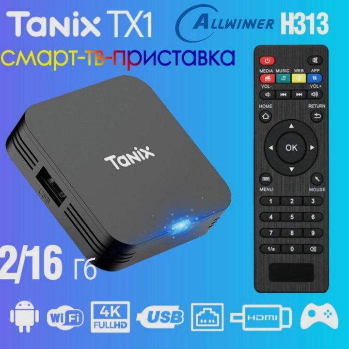 Смарт ТВ приставка 2-16 ГБ Tanix Mini