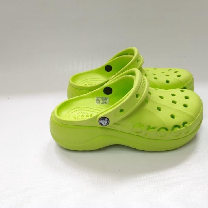 Crocs женские платформа артикул 208186 неон