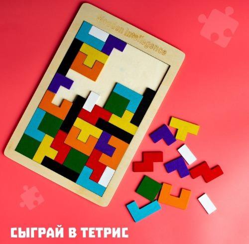 Головоломка «Тетрис» тонкая 27×18×0,5 см 40деталей